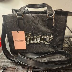 Juicy Couture Black Embellished Bag Adjustable Guitar Strap